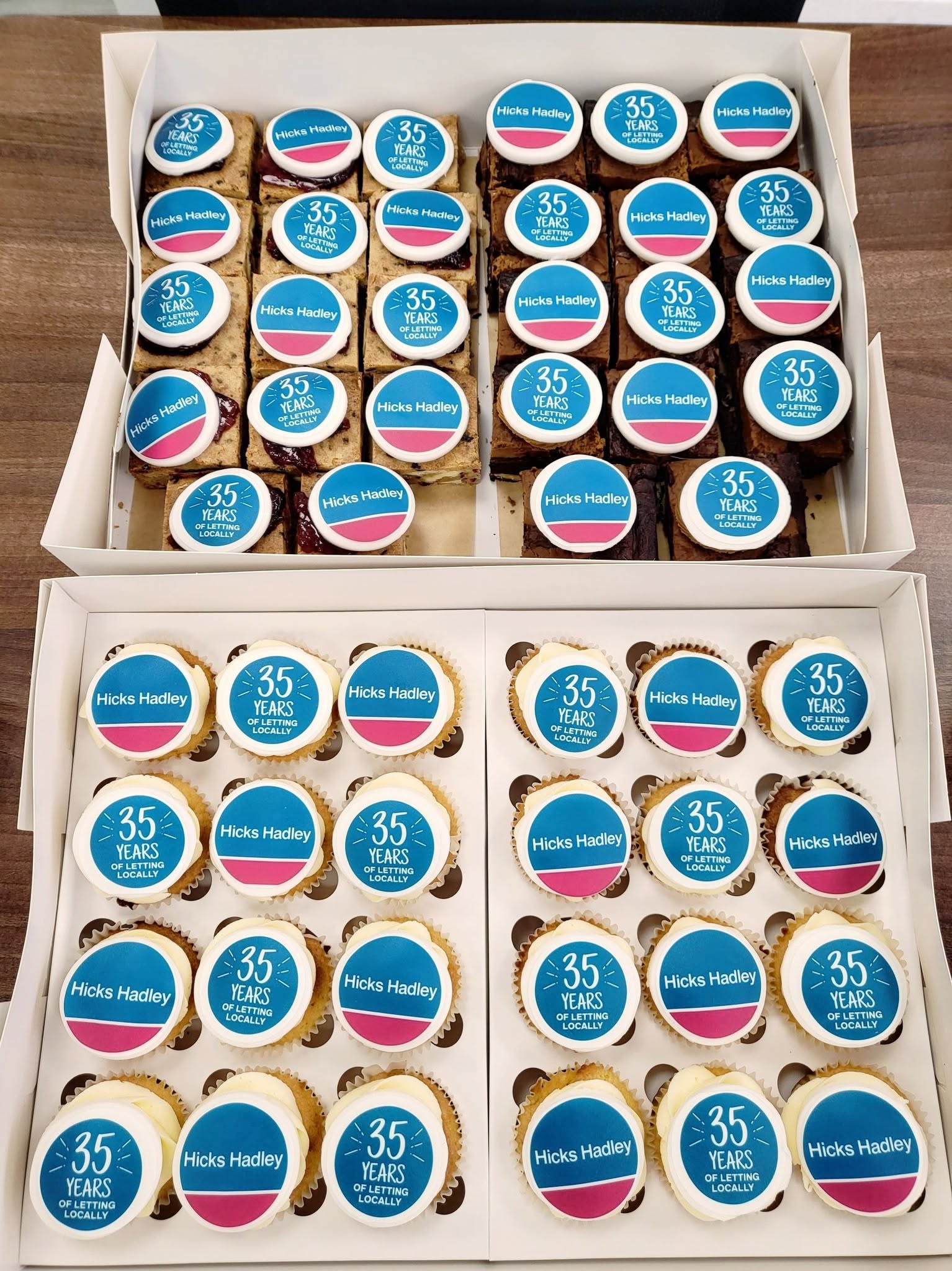 Branded corporate logo cupcakes